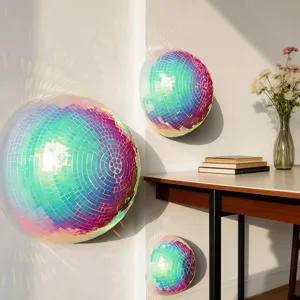Boule à facettes disco colorée demi-sphère décoration murale pour fond de scène de fête