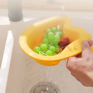 Panier d'égouttage éléphant en plastique pour évier de cuisine, passoire multifonctionnelle.