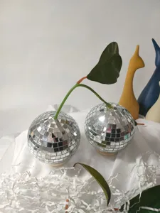 Mirror disco ball cherry table ornament home decor creative glass silver decor piece