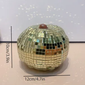 Retro gouden disco pompoen ornament reflecterende glas spiegel tafeldecoratie feestje