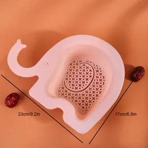 Panier d'égouttement d'évier en plastique mignon en forme d'éléphant multifonction