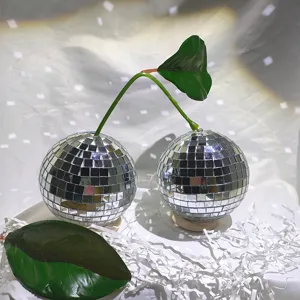 Disco Ball Cherry Desktop Ornament Mirror Glass Art Craft Creative Home Decor Party Gift