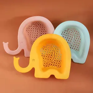 Panier de vidange en plastique en forme d'éléphant mignon filtre d'évier de cuisine lot de 3