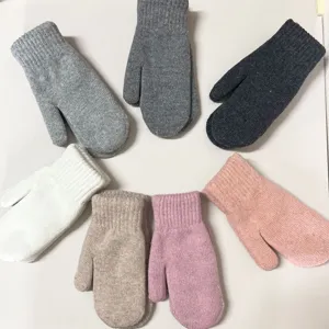 Mitaines tricotées d'hiver chaudes en plusieurs couleurs, gants en laine épais pour le froid.