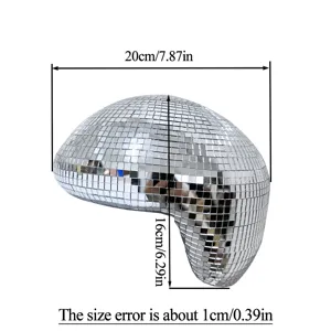 Disco spiegel smeltende bal glas ambacht ornament decoratief stuk met afmetingen 20cm