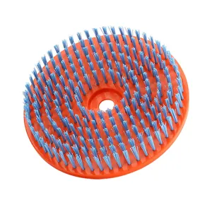 Replacement circular scrubber brush with durable blue bristles and orange base for floor cleaning.