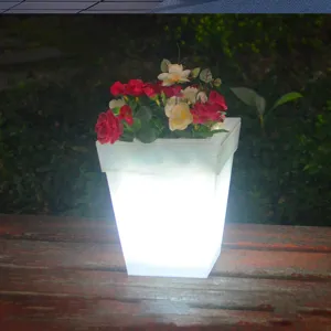Pot de fleur solaire LED lumineux jardinière pelouse jardin éclairage déco extérieur.