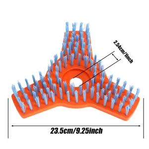 Replacement lawn mower brush head with blue bristles, 23.5cm size for outdoor floor cleaning.