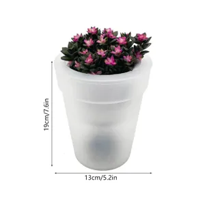 Lampe Solaire LED Pot de Fleurs Étanche Jardin Extérieur Décor avec Plantes Succulentes