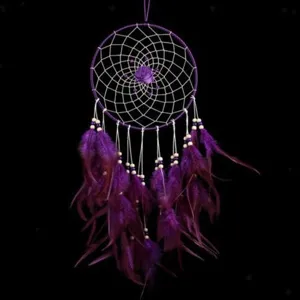 Creative purple rose dreamcatcher handmade feather wall hanging wedding festival craft decor
