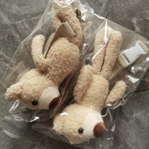 Cute plush bear curtain tieback strap for kids room home indoor decoration curtain buckle.