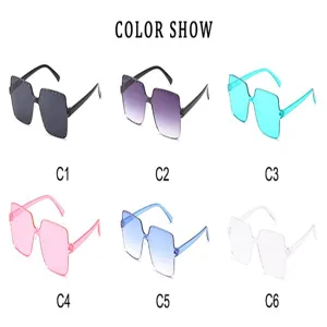 Lunettes de soleil monobloc sans cadre pour enfants tendance coupe details vue details
