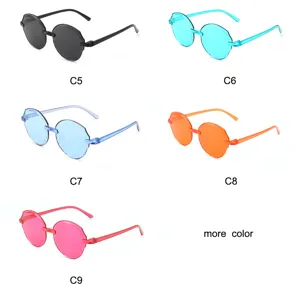 Occhiali da sole per bambini senza montatura, stile gelatina dolce e colorata.