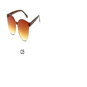 Rimless one-piece gradient candy color sunglasses, trendy jelly transparent ocean lens eyewear.