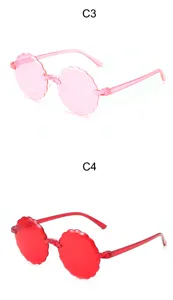 Kinder süße Bonbonfarbe wellenförmige runde Sonnenbrille Mode Kinder schöne Brille