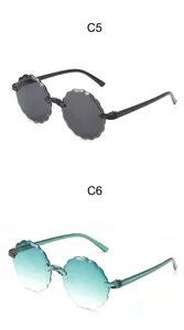 Kinder süße geschwungene runde Sonnenbrille Bonbonfarbe Trend Brille Variante C5 C6 stilvoll