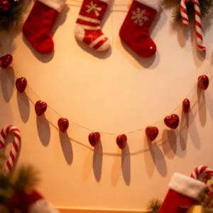 Navidad corazón brillante rojo cuerda colgante decoración festiva fiesta boda ornamento hogar
