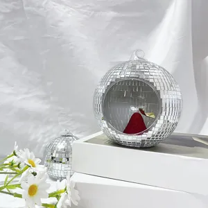Diskokugel Glas Kerzenhalter hängender Spiegelball für Heimdekoration und Party.