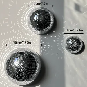 Reflektierender Spiegel Discokugel Wandbehang Set glänzende Glaskugel Heimdekoration.