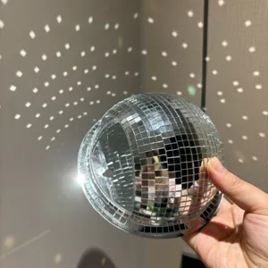 Wandbehang Disco Kugel Blumenkorb Glas Spiegel hängende Blumenvase für kreative Heimdekoration