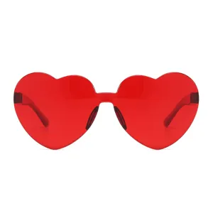 Stylish red heart-shaped sunglasses for kids and party photo props, trendy fashion eyewear.