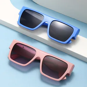 Modische quadratische Sonnenbrille mit dickem Rahmen fuer Damen und Herren, cooler Stil.
