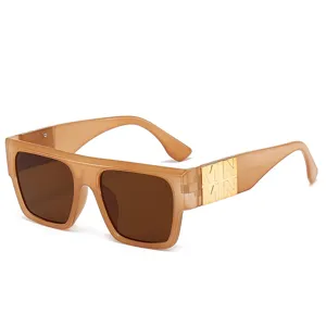 Schicke transparente Sonnenbrille für Damen und Herren im Vintage-Stil mit dickem Rahmen.