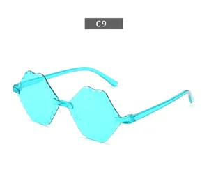 Children's frameless polygonal sunglasses candy color fashion street style sun eyewear
