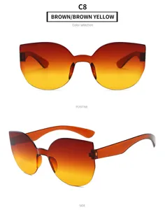 Modische einteilige Sonnenbrille mit Farbverlauf für Damen und Herren, sehr leicht.