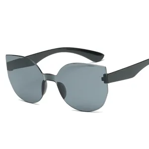 Einteilige Cat-Eye-Sonnenbrille mit grauen Gläsern, stilvolle Mode-Brille für Damen und Herren.