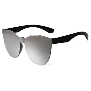 Frameless One-Piece Jelly Transparent Sunglasses Candy Color Mirror UV Protection Sun Glasses