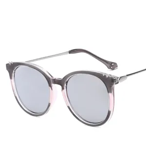 Lunettes de soleil rondes dégradées tendance pour femmes, monture métal protection UV.