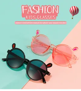 Gafas de sol de conejito lindo para niños color caramelo estilo vista detallada
