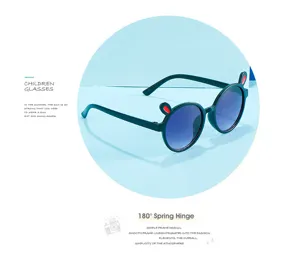 Gafas de sol para niños orejas de conejo montura redonda colores caramelo elegantes