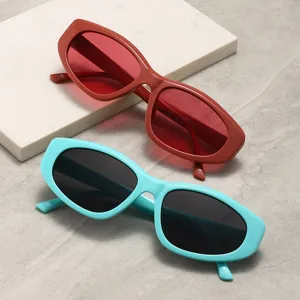 Retro Katzenauge Sonnenbrille Damen Herren PC Rahmen AC Linse UV400 Schutz Trendige Dicke Ovale Sonnenbrillen Streetwear Accessoires
