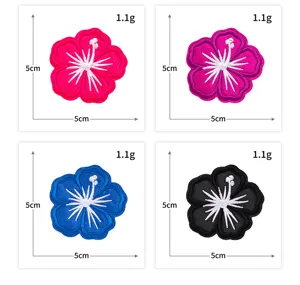 Parche bordado de flores multicolor termoadesivo para ropa DIY 5x5cm con 4 opciones color