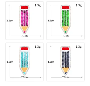 Glitter potlood pailletten geborduurde patch DIY kinderkleding decoratieve patchet