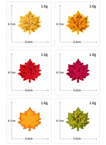 Toppa ricamata foglia d'acero paillettes colorate DIY accessori vestiti applicazione