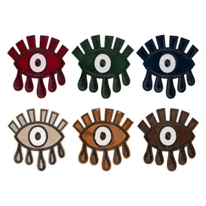 Pailletten Bestickte Augen Aufnäher Trendige Böser Blick Applikation Zum Aufbügeln Stoffaufnäher Für Kleidung Jacken DIY Dekoration