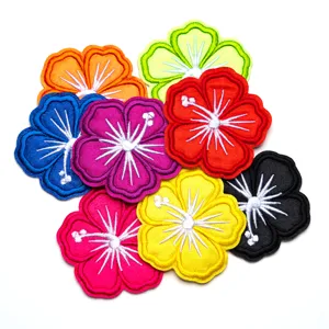 Parches bordados de flores coloridas termoadhesivos para ropa bricolaje apliques.