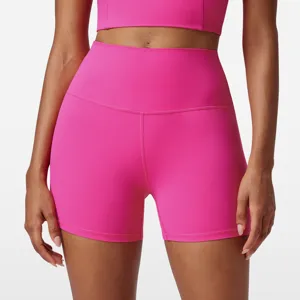 Women's High Waist Yoga Shorts Nylon Spandex Tummy Control Butt Lifting Gym Fitness Running Cycling Shorts Sportswear Bottom