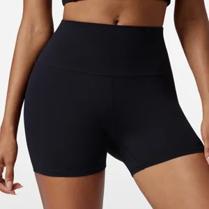 High waist black yoga shorts for women fitness running gym pilates workout activewear short pants