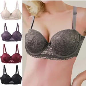 Women Plus Size Lace Push Up Bra Underwire Comfort Sexy Lingerie Multi-color Options