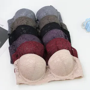 Women lace bra set underwire push up gathered lingerie multi-color sexy cross border wholesale
