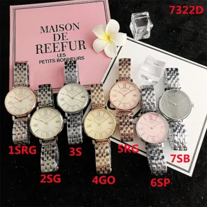Minimalistisch dames horloge quartz, mode casual ronde wijzerplaat stalen horlogeband.