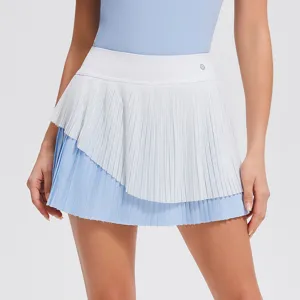 Women Sports Tennis Skirt Quick Dry Anti Glare Pleated Short Skirt Casual Fitness Yoga Skirt Athletic Activewear