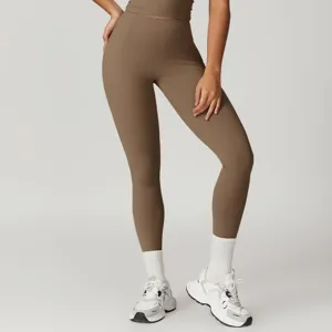 Pantaloni da yoga sportivi da donna a vita alta, leggings fitness traspiranti comodi.
