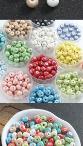 Jingdezhen accesorios joyería DIY cuentas cerámica coloridas abaco para hacer pulseras DIY