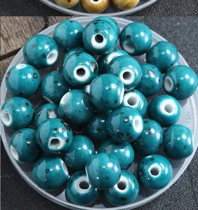 Perles en céramique changement de four DIY composants de bijoux ronds mélangés pour bracelet.