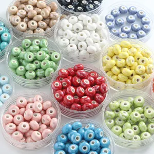 Cuentas de rueda de cerámica de colores accesorios de pulsera diy cuentas espaciadoras